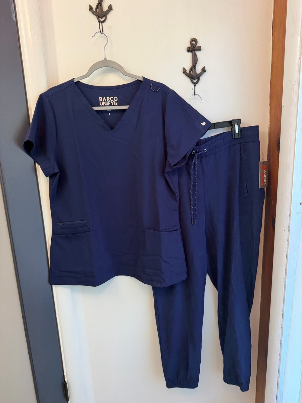 Barco Unify Women’s Scrub Set Navy Indigo Blue Size Large